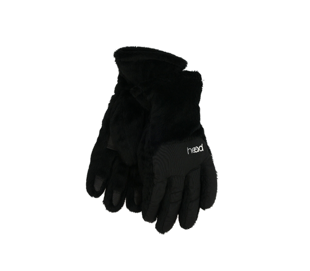 Černé chlupaté zimní rukavice  