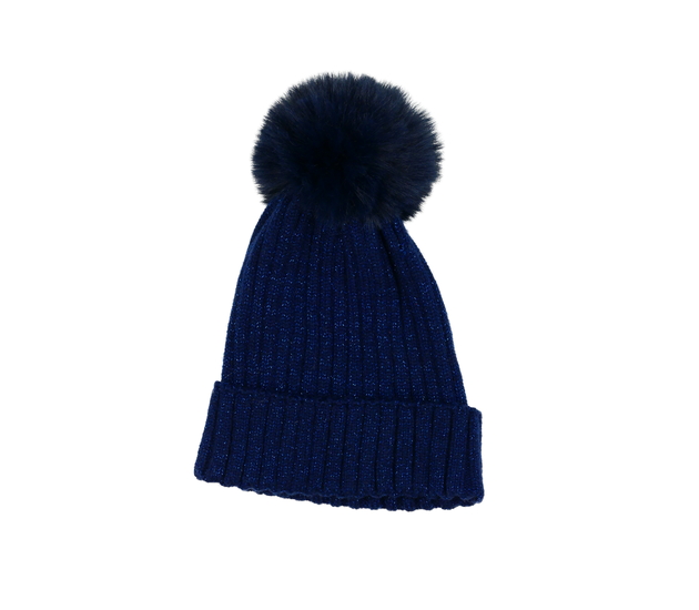 Modrá lesklá čepice 