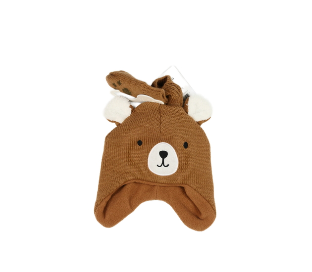 Nová hnědá čepice s palčáky George