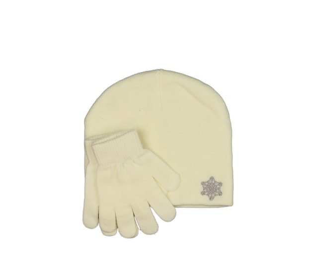 Krémová čepice a rukavice Primark 