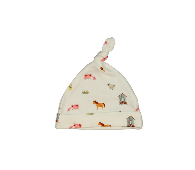 Bílá bavlněná čepička se zvířátky George