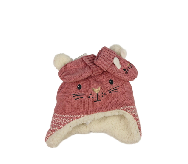 Nová růžová zimní čepice a rukavice John Lewis