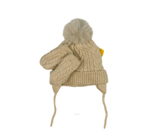 Nová hnědá zimní čepice s rukavicemi Primark