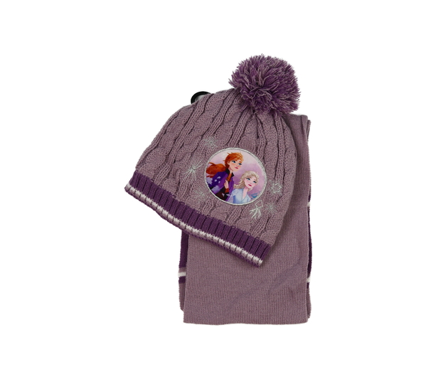 Nová fialová čepice a šála Frozen Disney 