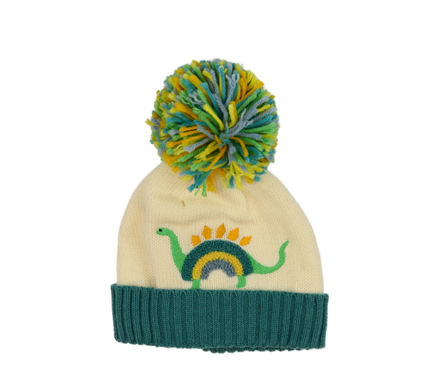Krémová čepice s dinosaurem George