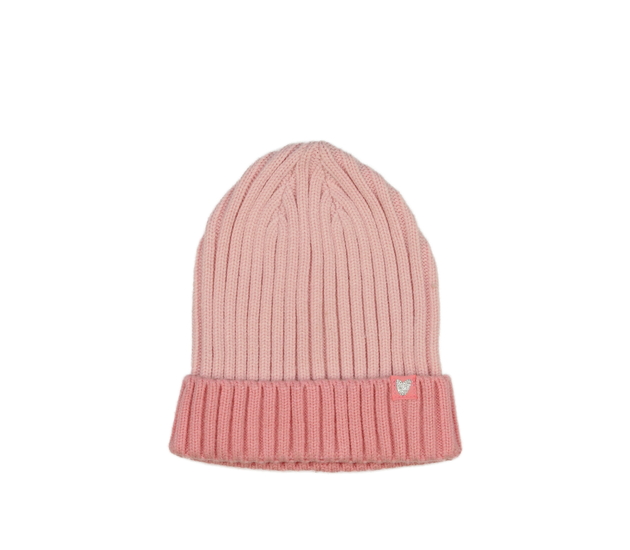 Růžová žebrovaná čepice se srdíčkem 