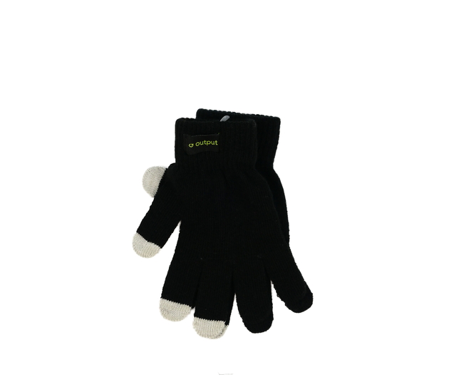 Černé rukavice se šedými detaily 