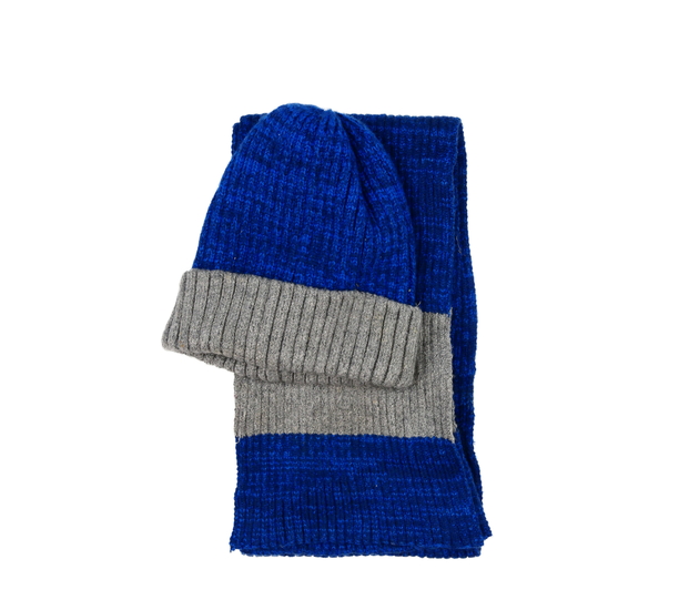 Modro-šedá čepice a šála George