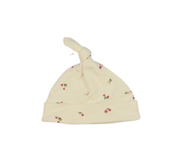 Krémová bavlněná čepice s květinami M&S