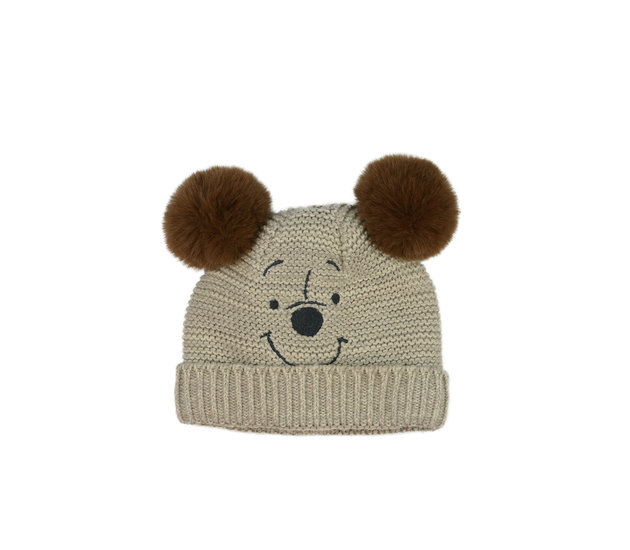 Šedá čepice Medvídek Pú s teplou podšívkou