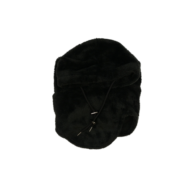Černý chlupatý nákrčník s kapucí vel. 170 - dospěl
