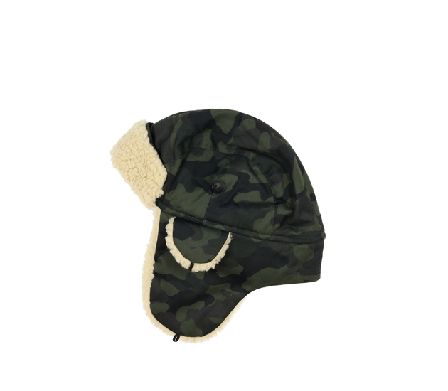 Zelená maskáčová ušanka 