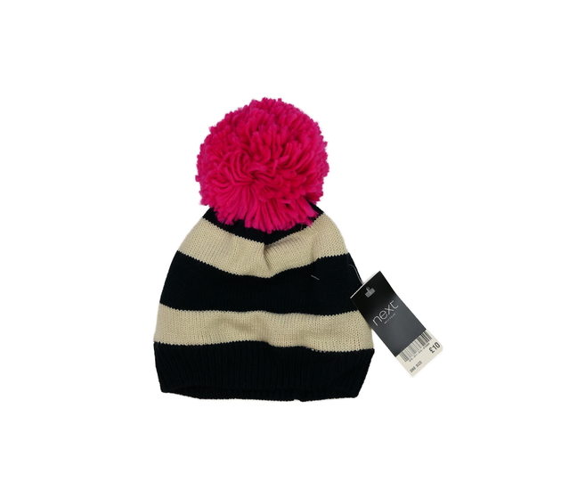 Nová pruhovaná čepice s bambulí Next