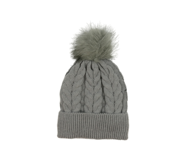 Šedá čepice s teplou podšívkou 