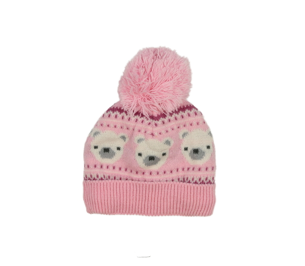 Růžová čepice s bambulí Nutmeg