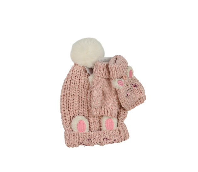 Nová růžová čepice a rukavice Mothercare