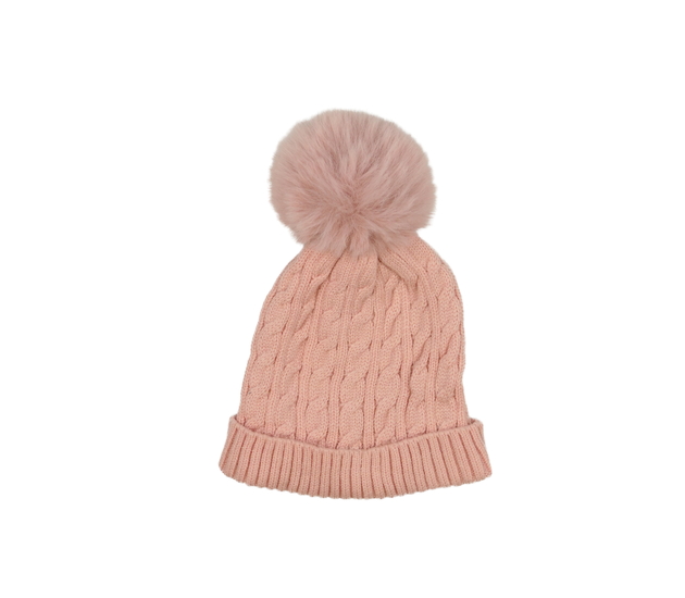 Růžová čepice s bambulí George