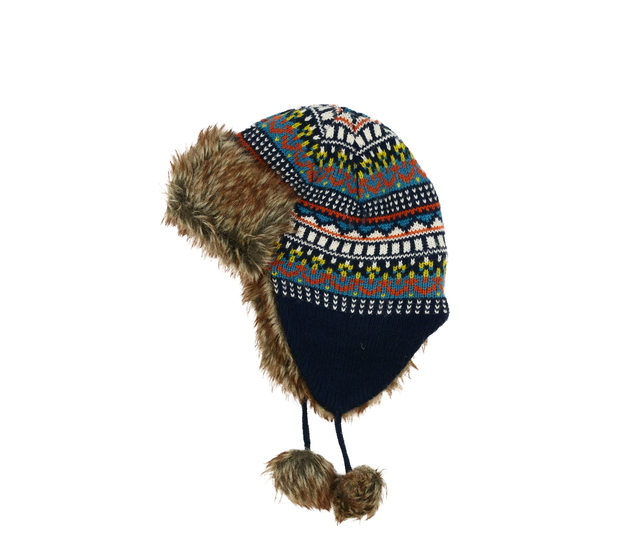 Tmavá vzorovaná zimní ušanka George