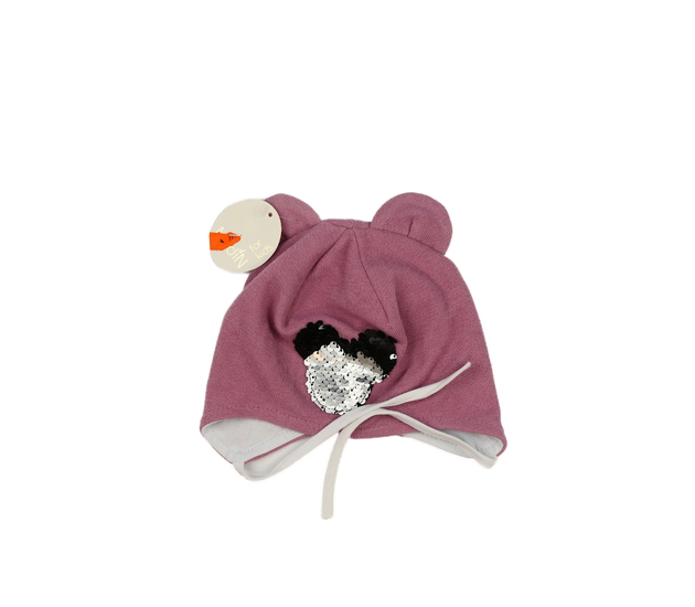 Nová růžová čepice s oušky 