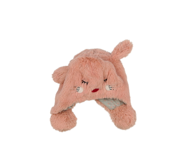 Růžová čepice s oušky a čumáčkem Tu 