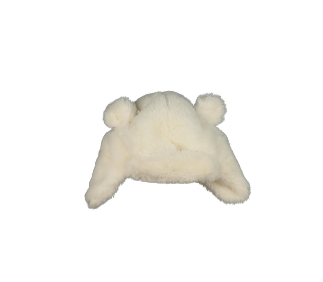 Bílá chlupatá ušanka 