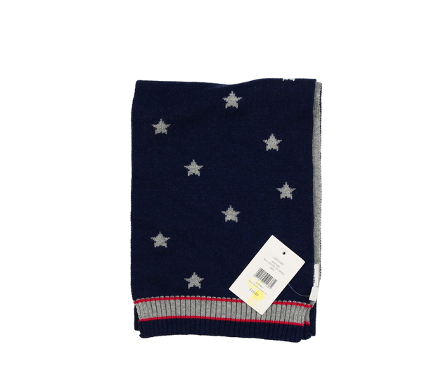 Nová modrá šála s hvězdami 120 cm délka 