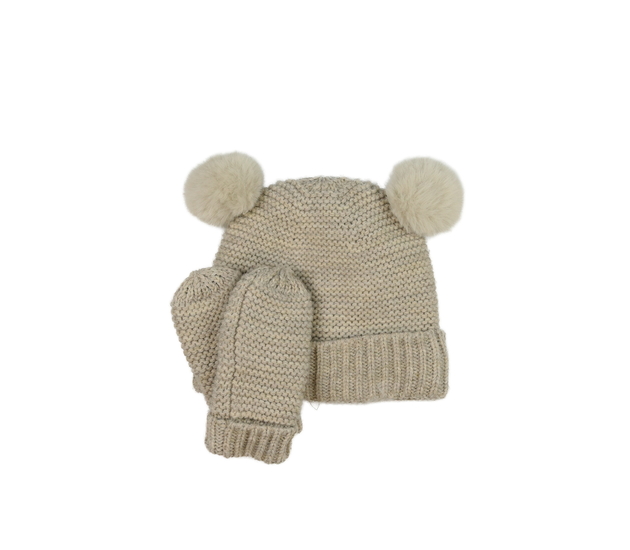 Hnědá čepice a palčáky s podšívkou F&F