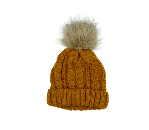 Hnědá čepice s bambulí George