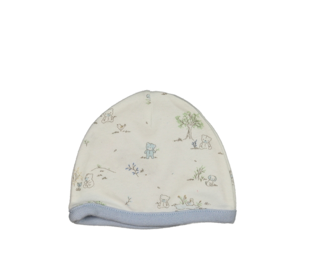 Bílá čepička s medvědem Nutmeg