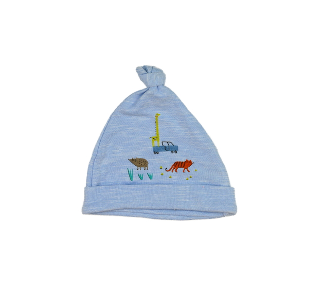 Modrá bavlněná čepice se zvířátky Next