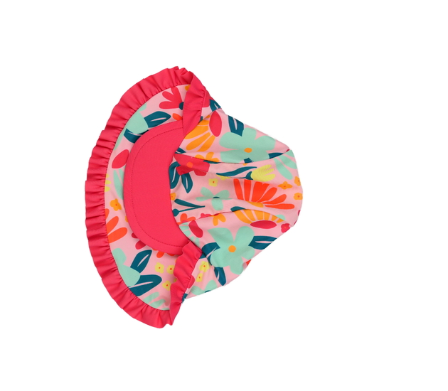 Růžová čepice s ochrannou krku 