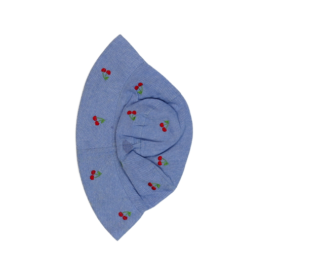 Modrý klobouk s třešněmi 54 cm Tu 