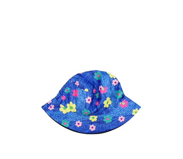 Modrý květinový klobouk 
