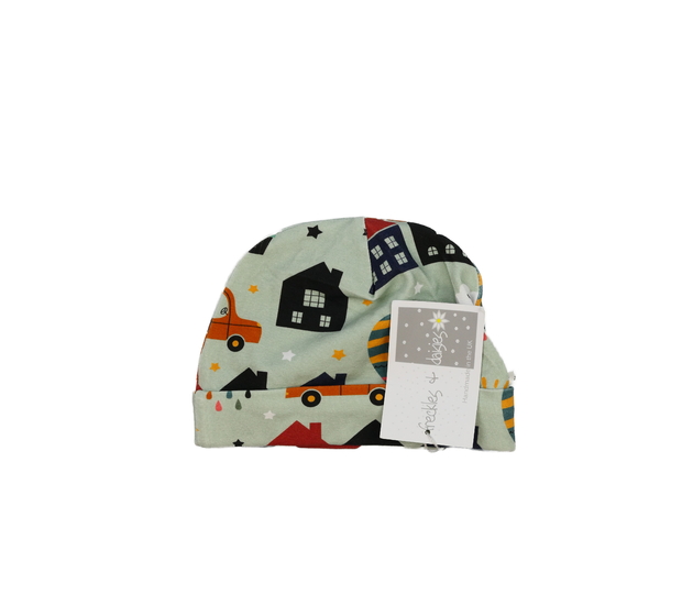 Nová zelená čepice s obrázky 