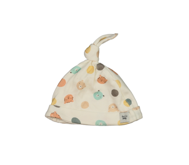 Krémová bavlněná čepička s obrázky F&F