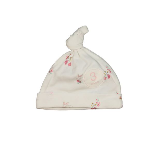 B9lá bavlněná čepička se zajíčky Next