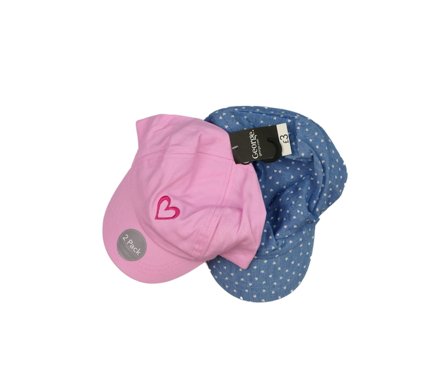 Nové kšiltovky 2 ks růžová a modrá George