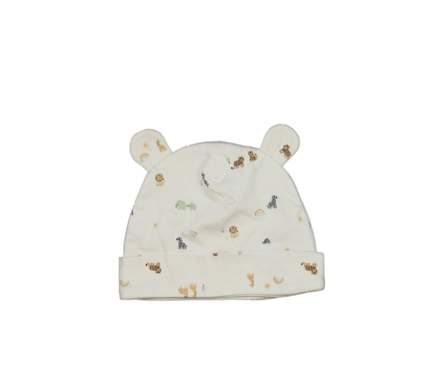 Smetanová bavlněná čepice s obrázky Next