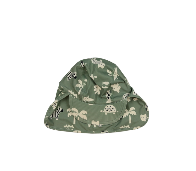 Zelená čepice s ochrannou krku a zvířátky Next