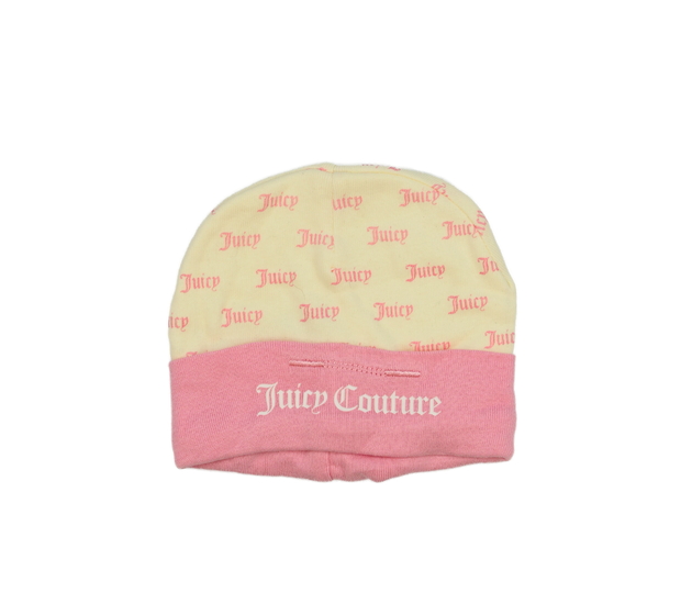 Krémovo-růžová bavlněná čepička Juicy Couture 