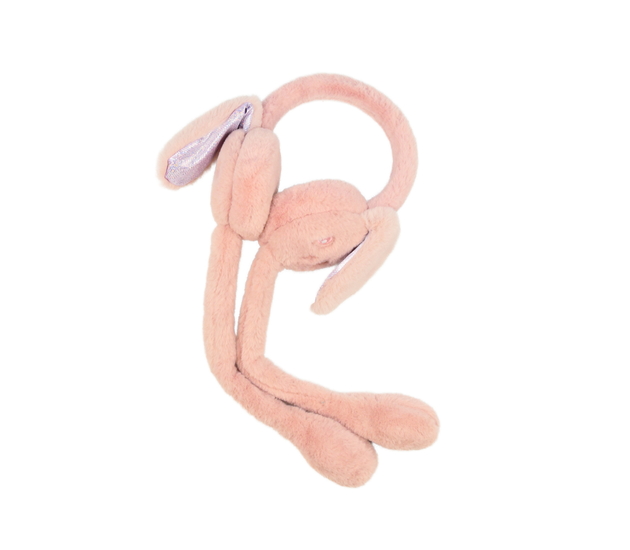 Růžové klapky na uši s pohyblivými oušky 