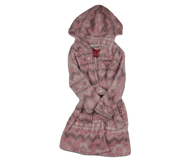 Růžový vzorovaný župan