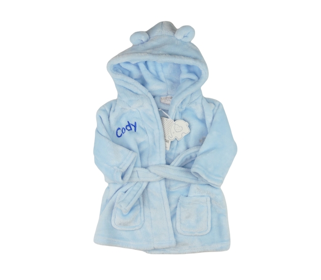 Nový světle modrý župan s malým sloníkem