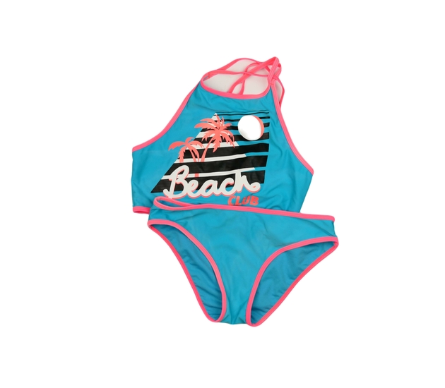 Modré plavky s oranžovou palmou