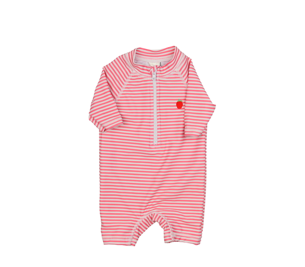 Červené pruhované plavky s jahodou M&S