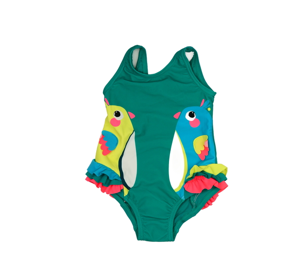 Sytě zelené plavky s ptáčky M&S