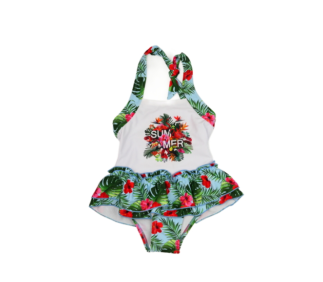 Květinové zdobné plavky s volánky