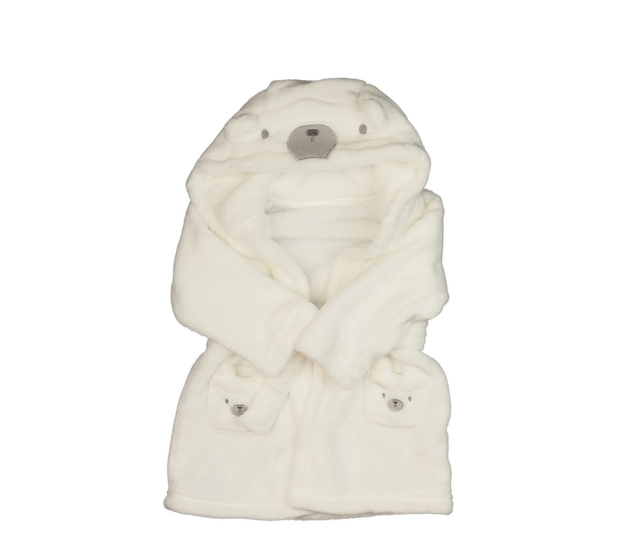 Bílý hebký župan s čumáčkem Nutmeg