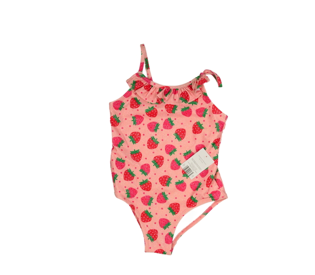 Nové růžové plavky s jahodami a volánky 
