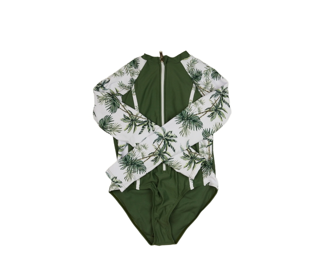 Zelené plavky s listy 